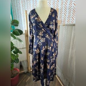 Hutch Navy Floral Long Sleeve Dress